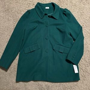 NWT Crown & Ivy mid-length coat, hunter green, sz XL